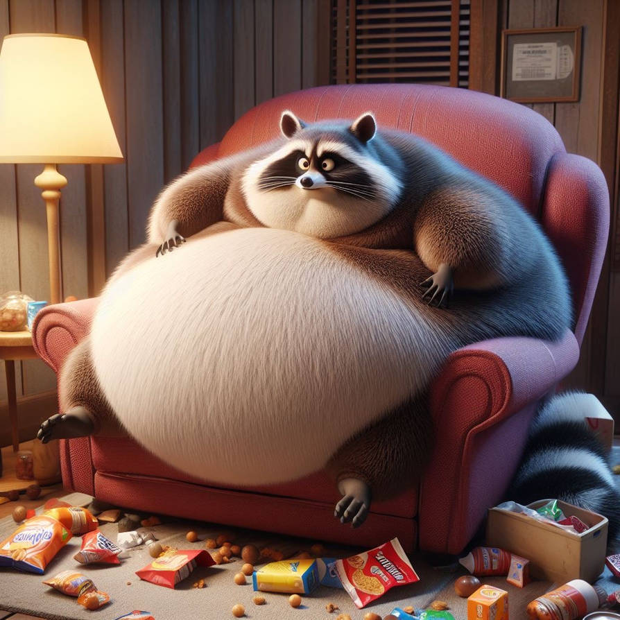 Rotund Racoon Big Fat Overweight Obese Raccoon by FlavyLove55 on DeviantArt