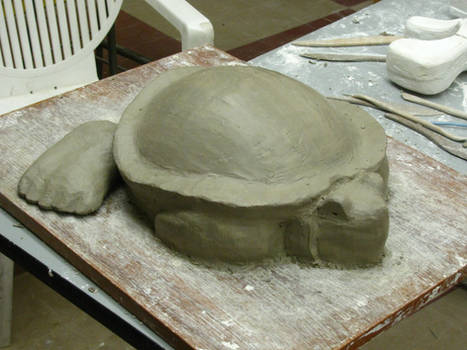 Clay Turtle Sculpture