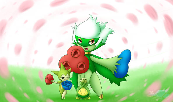 Petal Blizzard: Roserade, Roselia, Budew