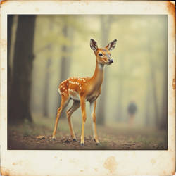 Baby Deer, Vintage Polaroid