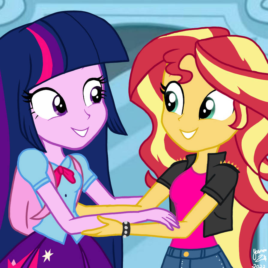 Sunset Shimmer meeting Princess Twilight Sparkle. by MLPEGDrawings22 on ...