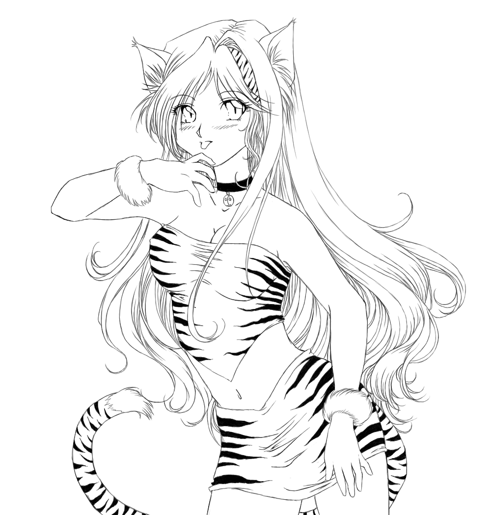 Sexy Tiger-striped Cat Girl