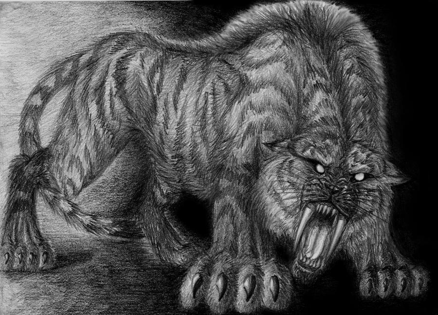 Страшный рев зверя. Саблезубый тигр оборотень. Веревульф. Тигр. Лев. Страшные животные рисунки.