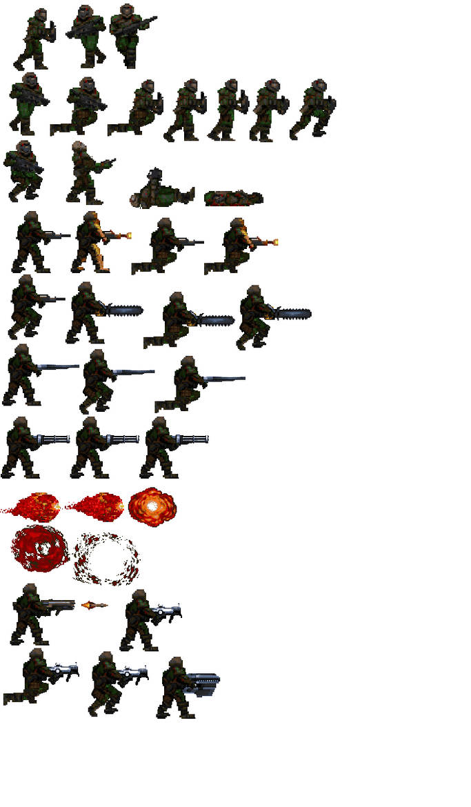Doom slayer sprite sheet by JustAPersonOnDV on DeviantArt