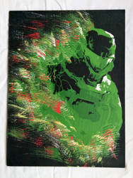 -Spartan fire- Master Chief from Halo stencil