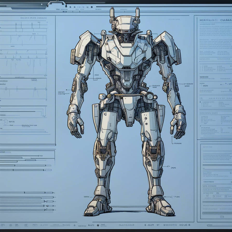 Mech Blueprint RC-24 Design System: 'Mech Blueprints by GratefulReflex on DeviantArt