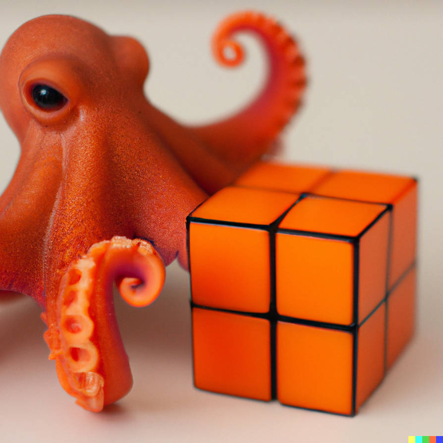 Orange octopus orange rubiks cube by HydraCuts on DeviantArt
