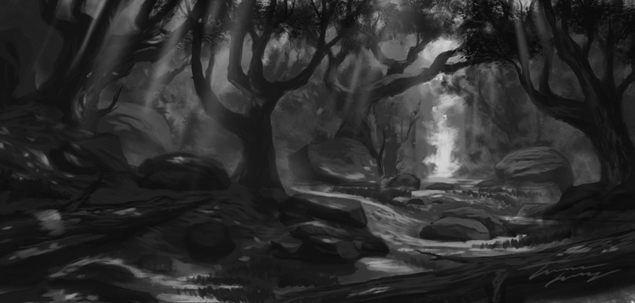 Forest feild value sketch