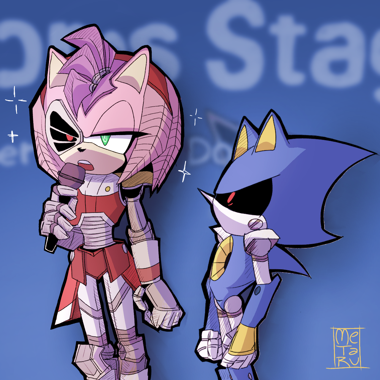 Rusty Rose and small Metal Sonic by metaruuu on DeviantArt