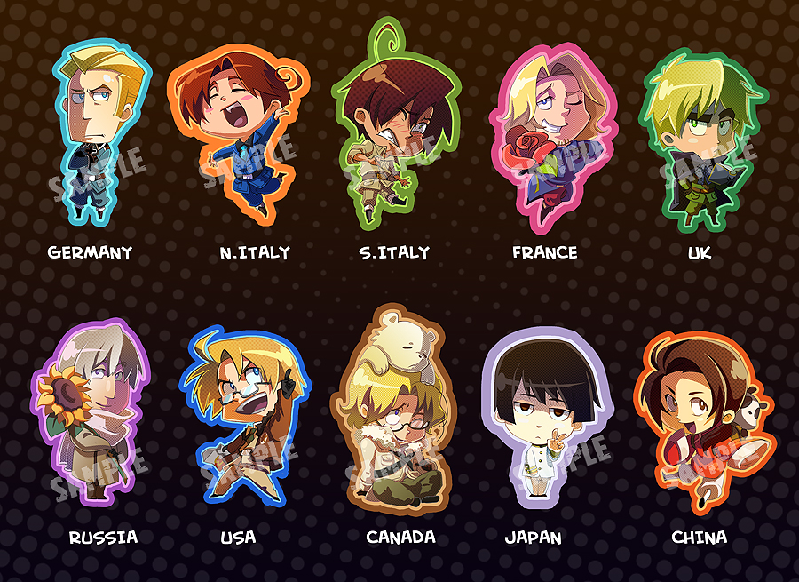 Hetalia Keychain Chibis