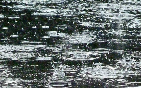 Raindrops on glass table