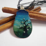 Landscape resin spoon necklace by JacDesigns