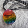 Rainbow bird resin necklace