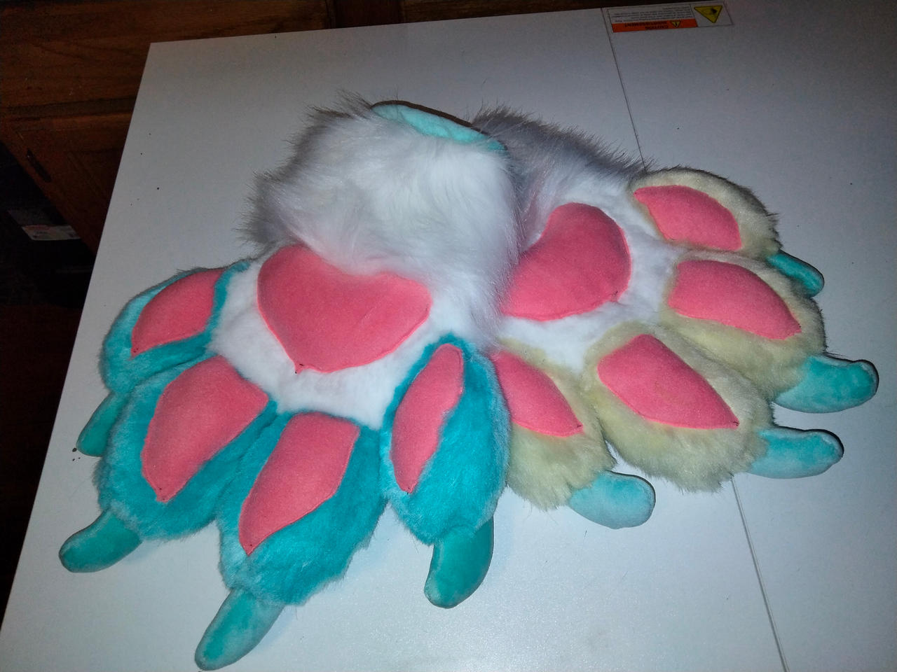 Fursuit Handpaws completed by Usagixkuma1121 on DeviantArt