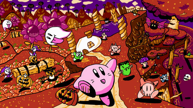 Pumpkin Prairie - Kirby's Halloween Adventure