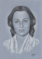 Charcoal Drawing: Portrait: Olivia de Havilland