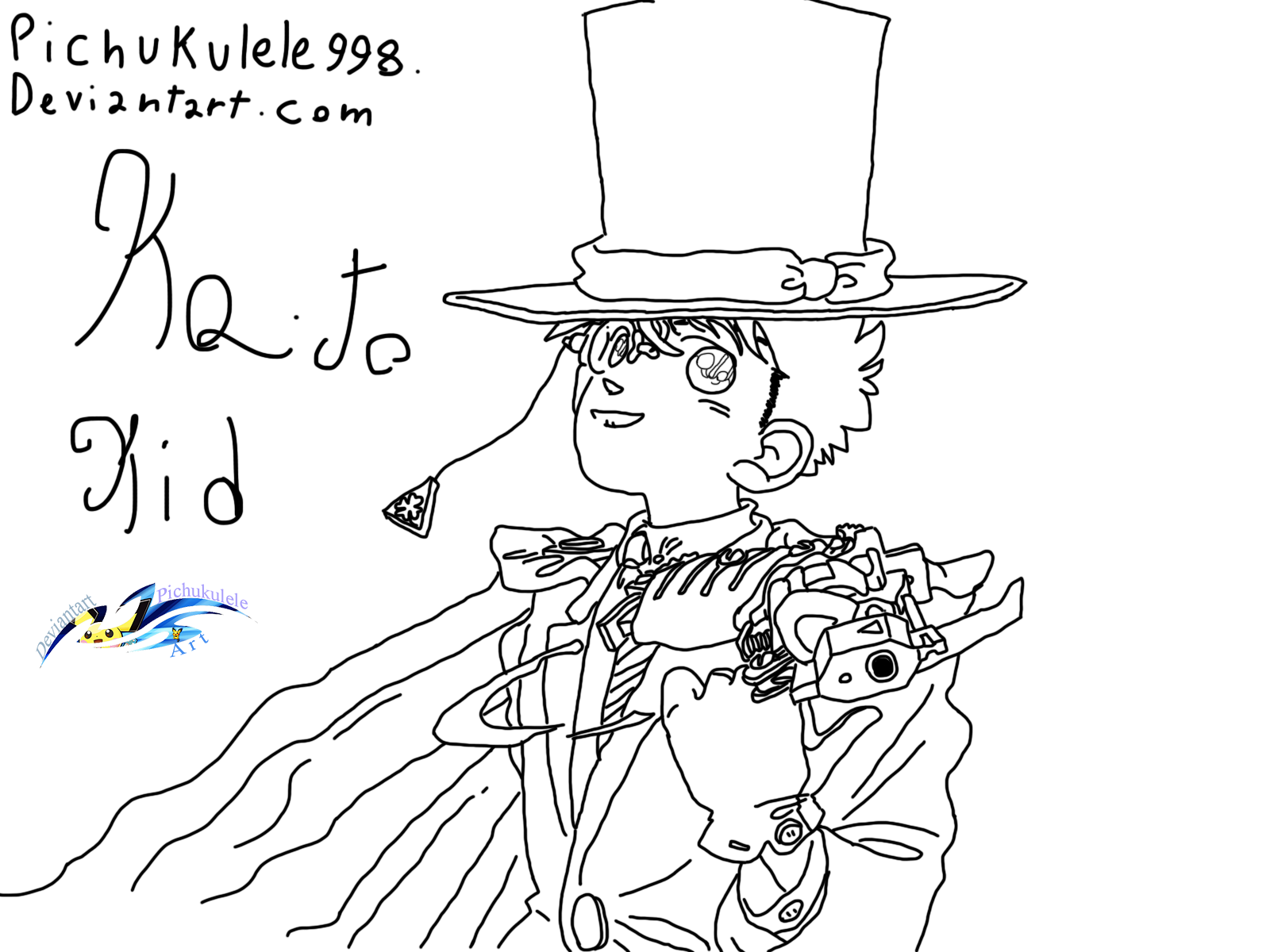 Kaito Kid Lineart by Nekokan-L on DeviantArt