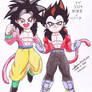 Chibi SSJ4 Gokou and Vegeta