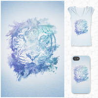 Abstract Watercolor Tiger Portrait @threadless