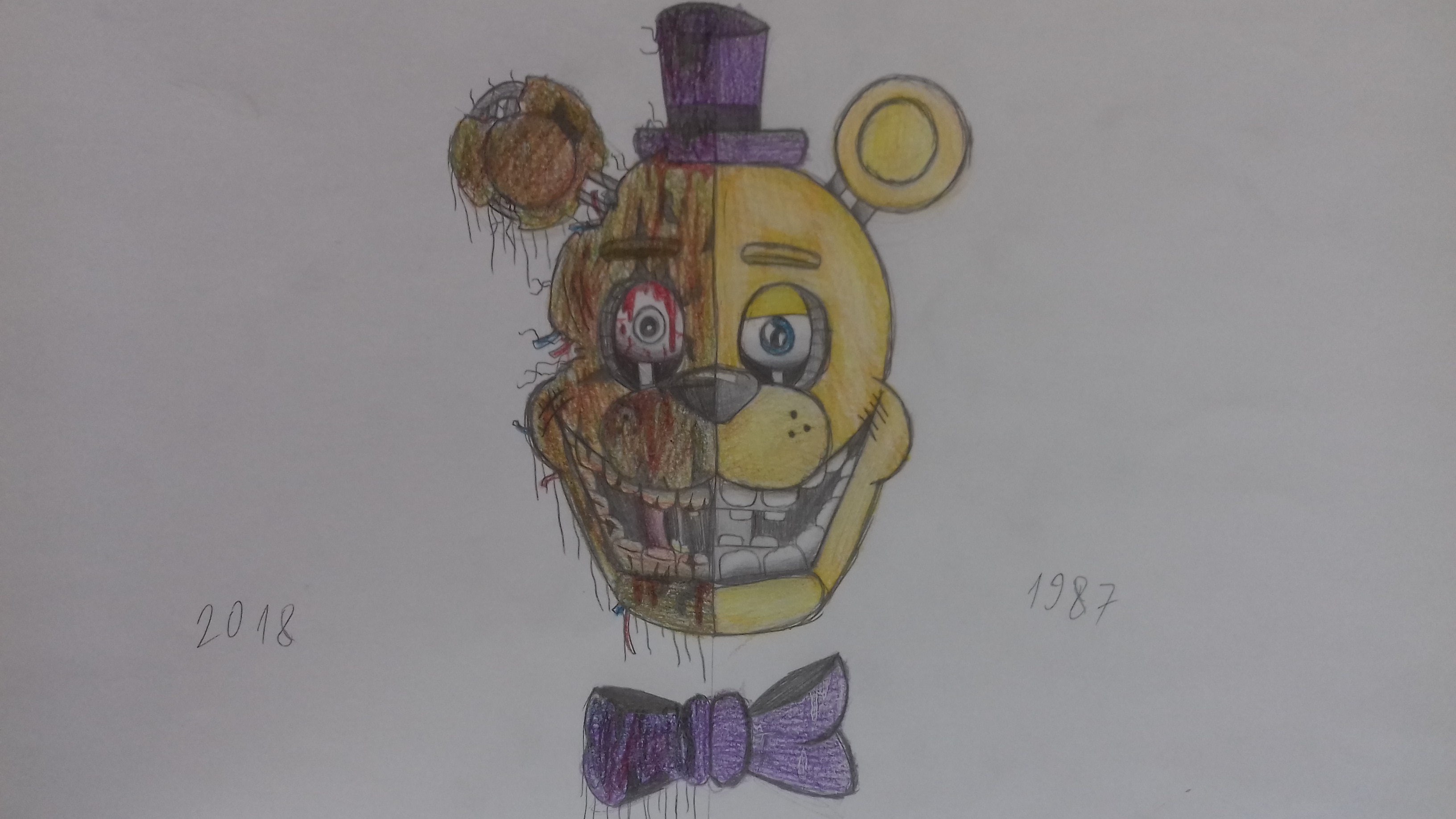 FNAF 4 Nightmare Fredbear Jumpscare Drawing by Cooldud111 on DeviantArt