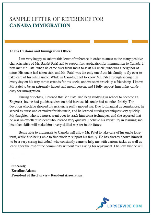 Sample Letter Of Reference For Canada Immigration By Lorservice19 On  Deviantart