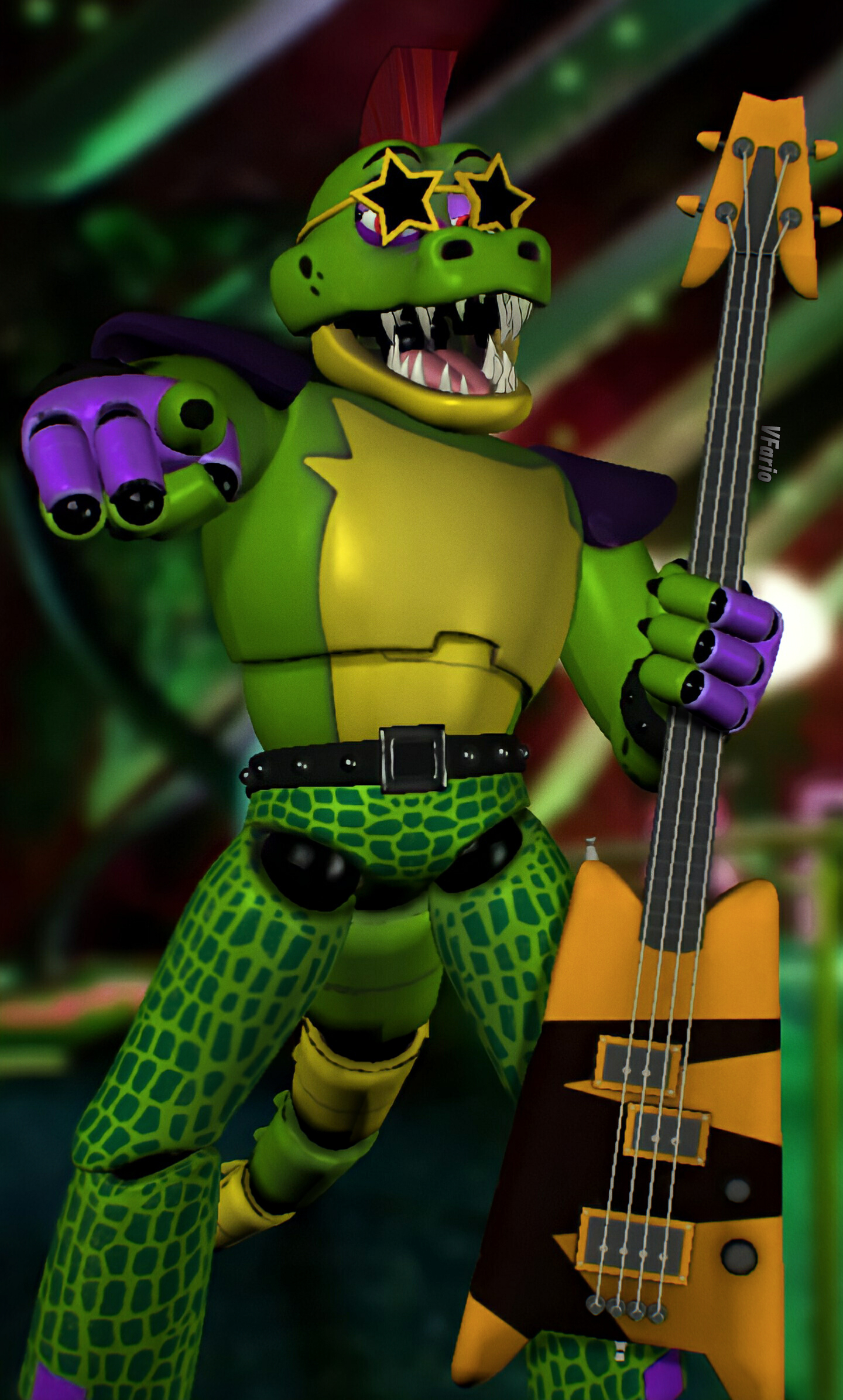 Shattered Glamrock bonnie render!! by darealccc on DeviantArt