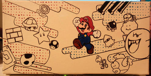 Official Mario Sensu Fan Pattern to Canvas