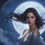 Woman with fullmoon