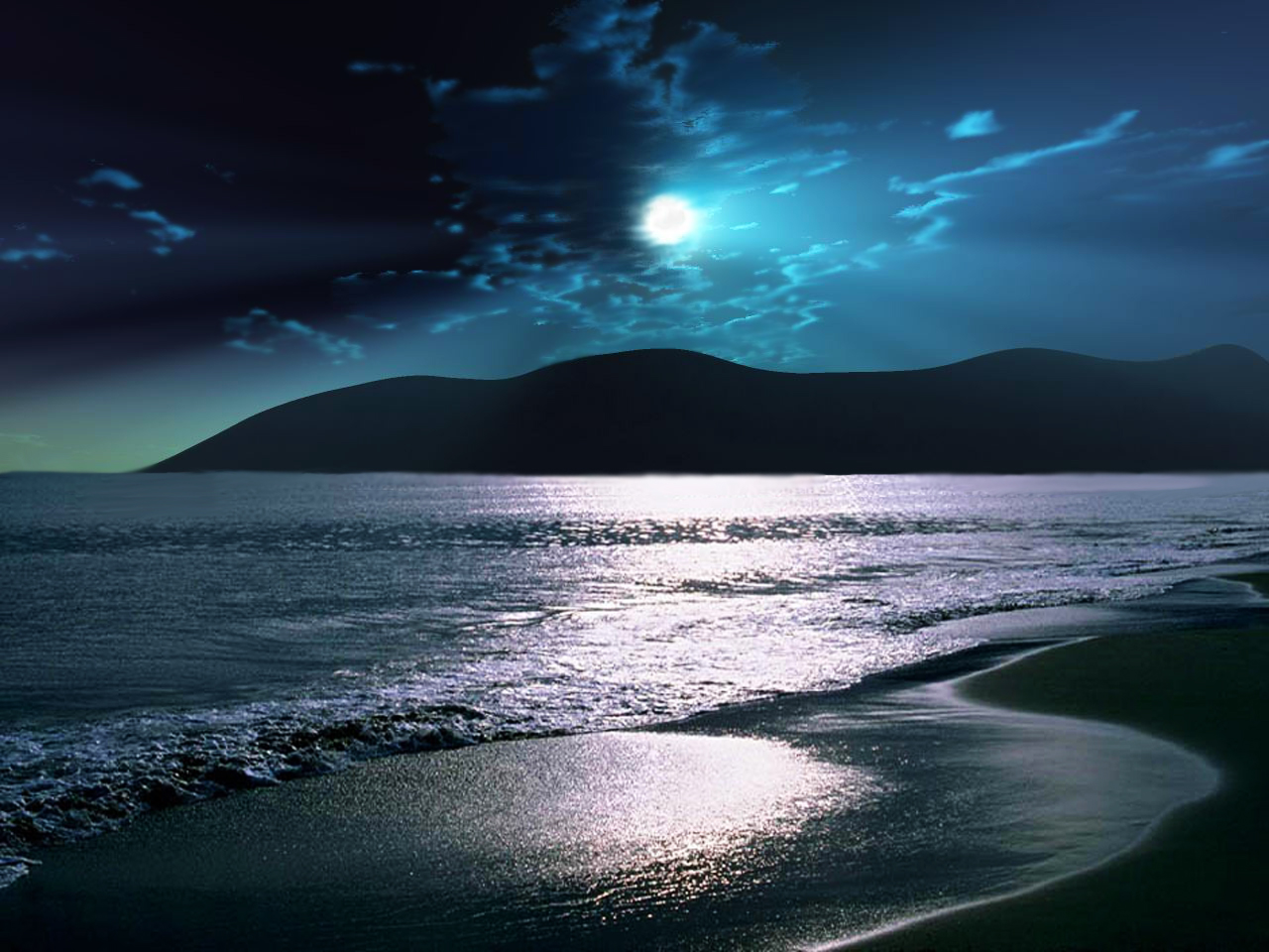 Tranquility Beach Moonrise