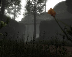 Forest with low res flower