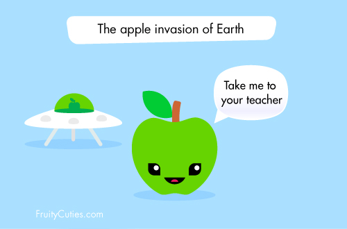 Alien Apple fruit joke