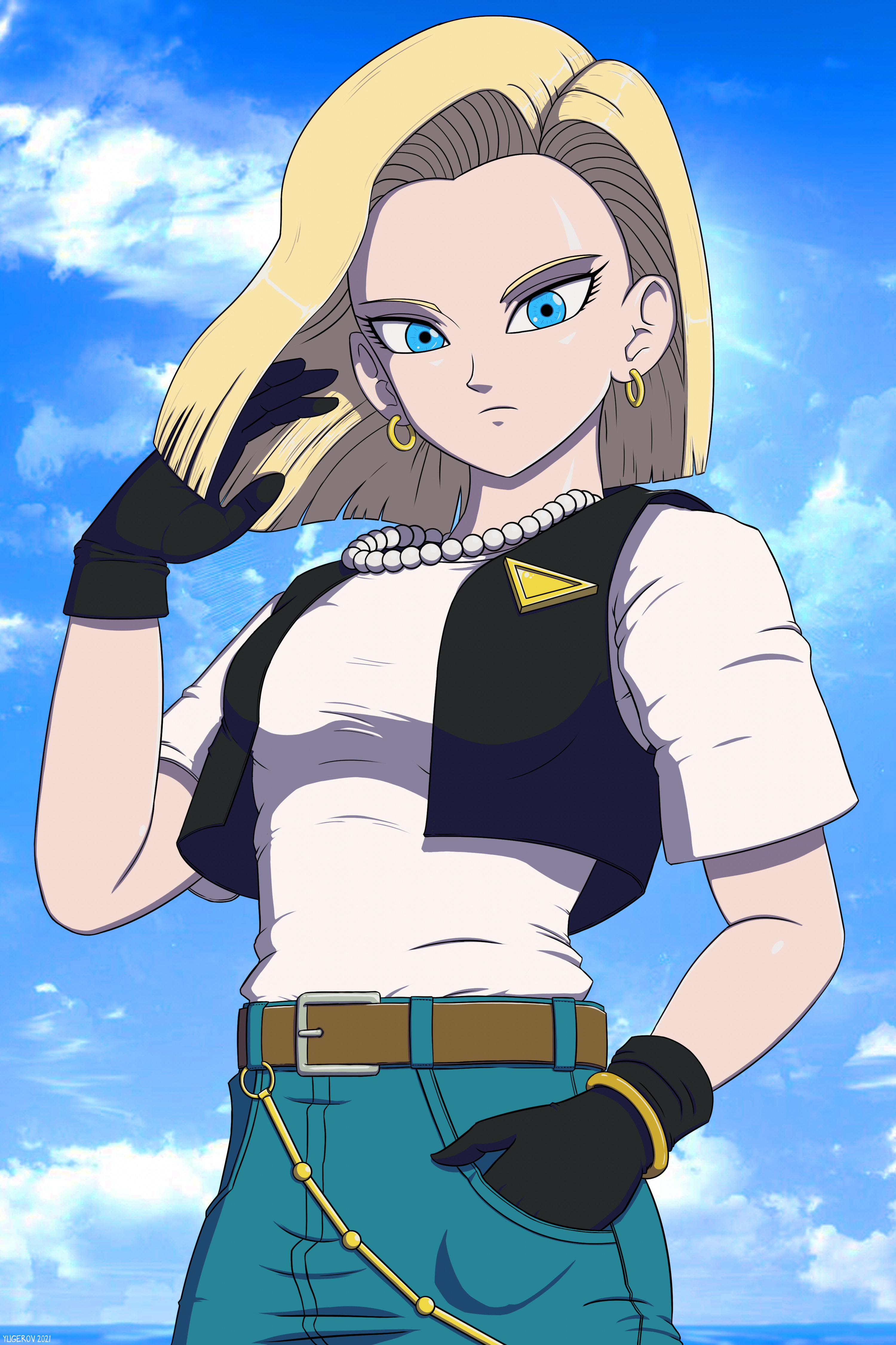 Android 18 Illustration. by Yugerov on