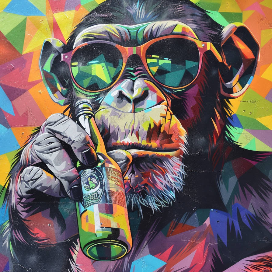 Ape Runk Mrkhalelbayaa 04228 Drunk Ape Creativity Gemotric by mrbayaa on DeviantArt