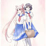 ChibiUsa and Hotaru at School