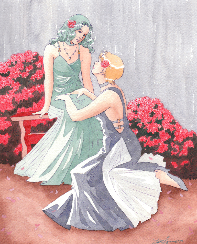 Uranus and Neptune and Roses