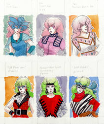 Jem Fashion Sketchcards- Jem and Pizzazz