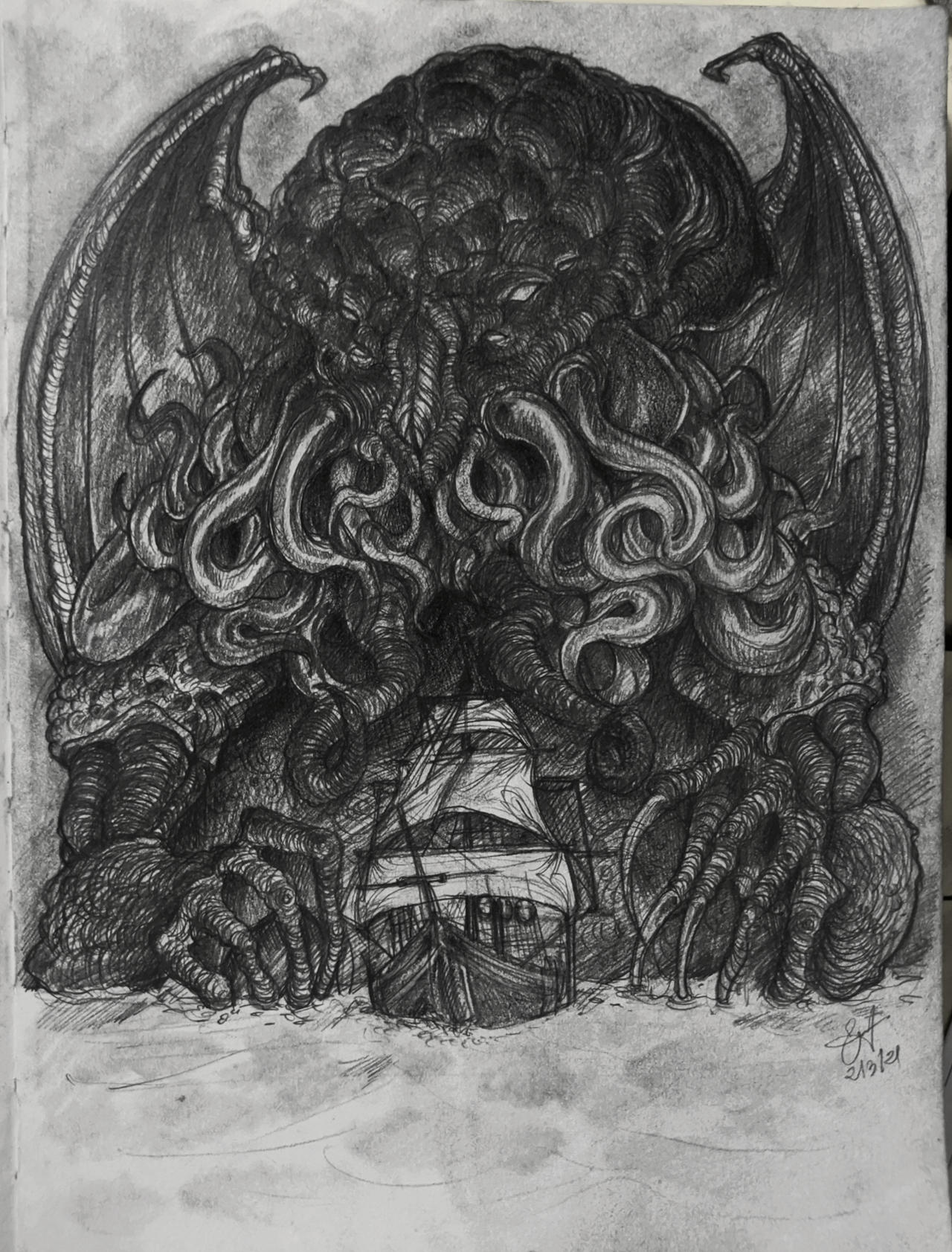 Cthulhu Fan Art by Eik0w0 on DeviantArt