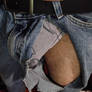 Ripped up his pants
