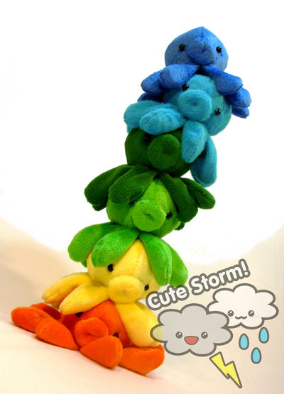 Octopus plush rainbow tower