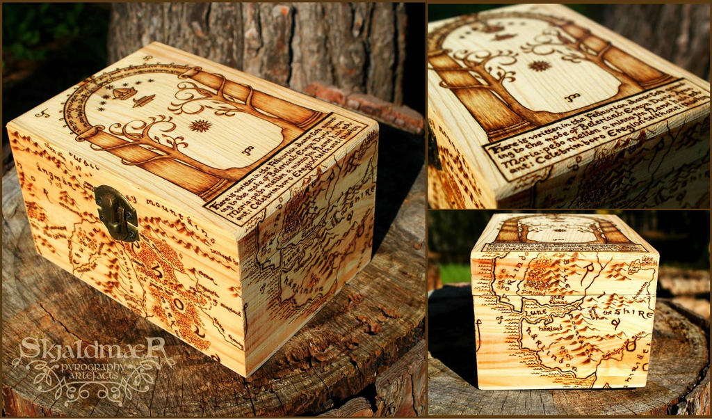 Doors of Durin Wooden Pyrography Box