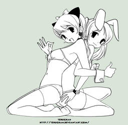 bunny-chan and kitty-chan