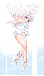 horny angel flew down:colored by Teruchan