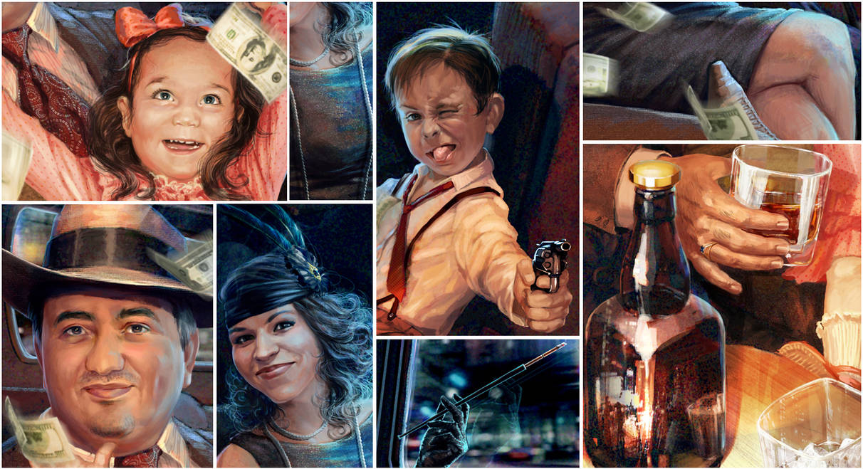 Gangster family (details) by Feael