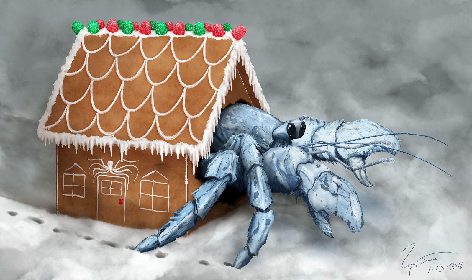 Hermit Crab in Gingerbread House by hwango