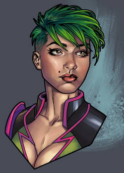 Female speedster bust