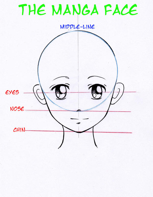 Learn Manga: How to draw the female head front by Naschi on DeviantArt