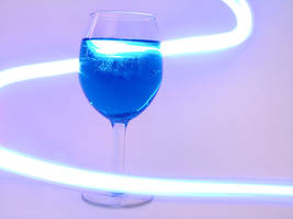 Light Painting With Blue Wine Glass