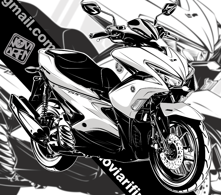 Yamaha AEROX 155 Line Art by #vectordidak