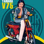 Yamaha V75 Motor Cycle Vector Art by #vectordidak