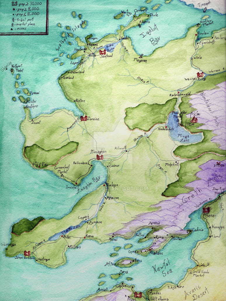 Fanatsy Mapbook Water Fantasy Map in watercolors by Izile on DeviantArt
